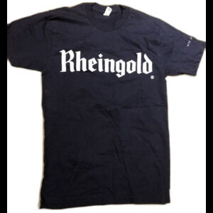 NEW! Retro‎ Vintage Rheingold Beer Classic NY Navy Blue T-Shirt Men's SMALL NOS
